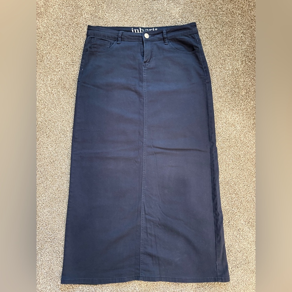 Inherit Navy Stella Maxi Skirt